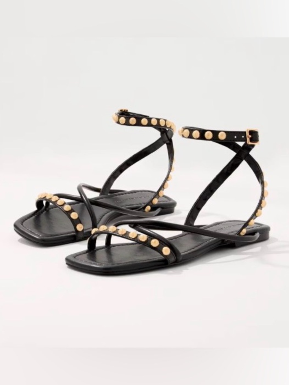 White House Black Market Studded Faux Wrap Gladiator Sandals Size 8.5
